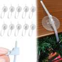 2 x 10 PCS Valentine's Day Garland Hangers for Mantle, Adjustable Garland Round Adhesive Hook for Fireplace, Stocking 10" Releasable Zip Ties Clips Wreath Holder for Door Frame, Furniture Straps