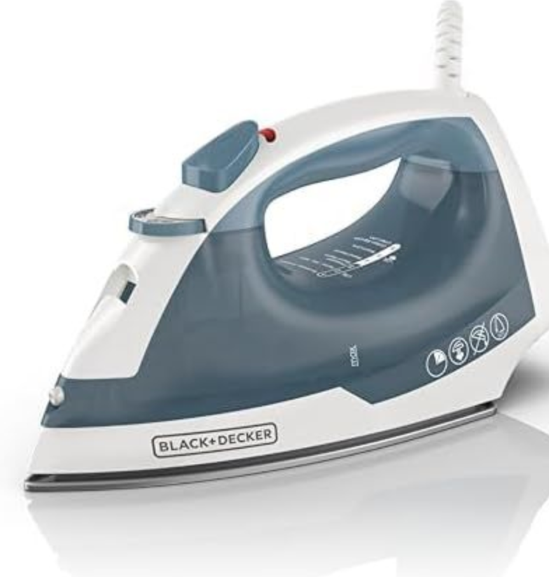 BLACK+DECKER Easy Steam Compact Iron, IR40V, Nonstick Plate, SmartSteam, Anti-Drip, Auto Shutoff
