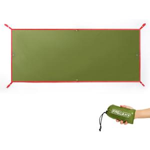 Frelaxy Tent Footprint, Waterproof Camping Tarp, Durable Tent Floor to Elevate Your Camping, Hiking, Backpacking, Hammock, Beach Experience (1 Person33'' x 80'', Army Green)