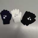 Glooarm 3 Pairs Kids Gloves Winter Gripper Knit Magic Gloves Stretch Warm Cold Weather Gloves for Boys Girls 4-12 Years