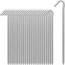 Tent Stakes Heavy Duty Metal 9 Inch, 25 Pack Rust-Resistant Galvanized Steel Camping Stake Garden Edging Fence Hooks Yard Tent Pegs for Inflatable, Tarp, Outdoor Christmas Decorations