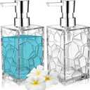 2 Pack Clear Rust Proof Soap Dispenser, Acrylic Plastic Hand Soap Lotion Dispenser Set for Bathroom&Kitchen