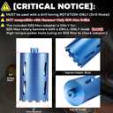 6" Core Drill Bit with 3 Adapters Included: SDS Plus, SDS Max and 1/2" Hex Abor, 5/8"-11 Thread, 9.5" Drilling Depth Dry Core Bits for Concrete Brick Block, Motar, Masonry (152mm)