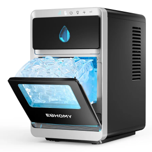 EUHOMY Crescent Ice Maker Countertop, 28Lbs/24H, Ready in 12Mins, Auto Deep Cleaning, Timer, Portable Ice Maker Machine for Home/Office/Party
