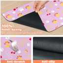 Pet Food Mat Pink Paw & Bone, Cute Absorbent Dog Cat Feeding Pad, Non-Slip Dish Mat for Food Water Bowls, Present for Dog Cat Lovers, Home Decoration, 12x20 Inch