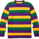 New Orleans Sweatshirts Kids Boys Girls Fat Tuesday Carnival Shirt New Orleans Long Sleeve Pullover Tops 6-12 Years (Purple)
