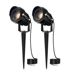 7W Low Voltage Landscape Lights 12V 24V AC/DC Focusing Lens LED Spotlight Outdoor Lights Yard Lights Garden Lawn Landscaping Lights 700LM IP66 Waterproof Spot Lighting Stake Tree Light(2 Pack)