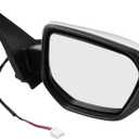 Passenger Side Mirror Assembly 2016-2021 Compatible with Honda Civic Sedan Coupe Hatchback Right Rearview Mirror Non-heated Power Adjustable Glass Replace HO1321283, 76208TBAA01ZA (3 Pin White)