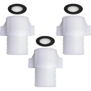 1/2 Inch Female to 7/8 Inch Male Faucet Adapter with Built-in Filter Screen, Brass Connector for Toilet Fill Valve, Bidet Sprayer, Outdoor Faucet, Water Hose Converter (3 PCS)