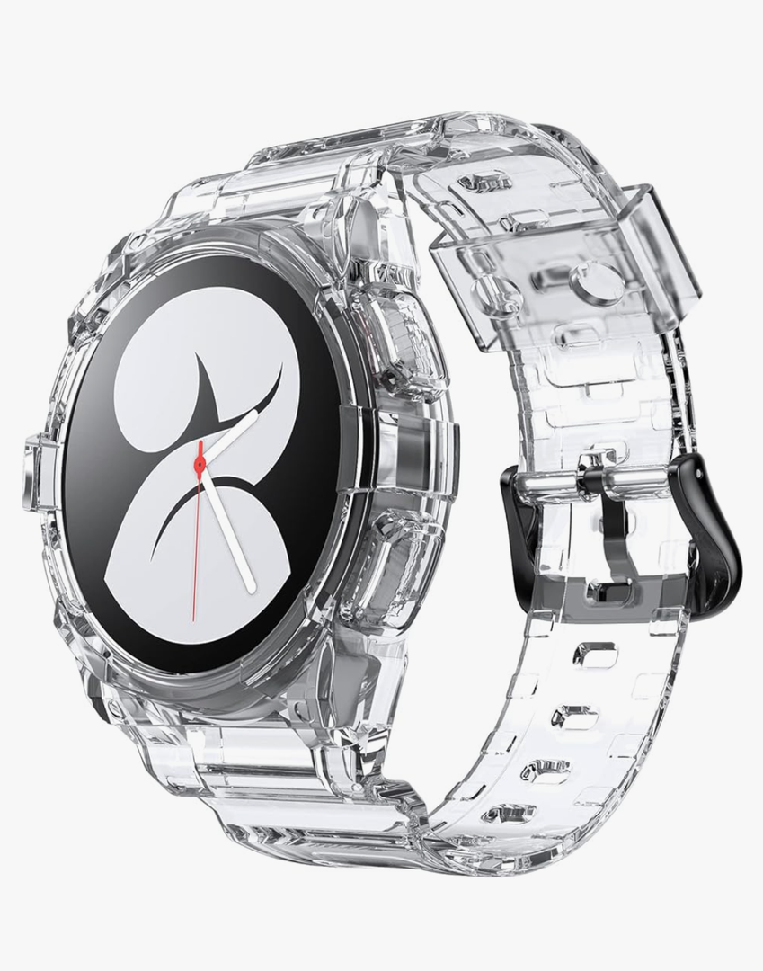 NotoCity for Galaxy Watch 4 Galaxy Watch 5 Watch 6 40mm Bands, Clear Band with Protective Case Replacement Strap for Galaxy Watch 4/5 (40mm Clear) NotoCity for Galaxy Watch 4 Galaxy Watch 5 Watch 6 40mm Bands, Clear Band with Protective Case Replacement Strap for Galaxy Watch 4/5 (40mm Clear)