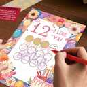2 x 12 Things I Love About You Scratch Off Birthday Cards - Unique Birthday Gift for Kids Adults, Interactive Romantic Surprise with Hidden Messages (I Love)