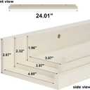 Giftgarden 24 Inch Floating Shelves for Wall, Creamy White Beige Wood-Grain Wooden Shelf Ledge for Bathroom Kitchen Living Room Nursery Bedroom Picture, Set of 3 Different Sizes