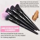 Bueart Design 18Pcs Pro Deluxe Fuchsia Pink Black Makeup Brushes set with Travel Make up Brush Holder case Foundation concealer contour Blush eyeshadow face make up brush set