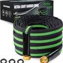 75FT Lightweight Super Flexible Garden Hose - Kink-Free, Non-Expanding, Easy Storage for Yard Lawn Outdoor Use (Black-Green)