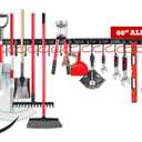 SEDY 68" All Metal Garden Tool Organizer Hooks - Garage Wall Organizer Sturdy Garden Tool Storage System Yard Tool Garage Tool Organizer Wall Mount Shed Organization Shovel Broom Rake Holder