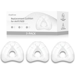 3 Pack Replacement Nasal Cushion for ResMed AirFit N20, Compatible with Original Frame, Reliable Seal and Durable Replacement Supplies, Small