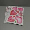 7 x 6 Sheets Valentines Day Decorations Heart Window Clings Red Pink Heart Window Glass Stickers Holiday Happy Valentine's Day Windows Decals for Home Office Party Glass Decor Supplies