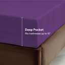 Maple&Stone Twin Fitted Sheet Only - Bulk Pack of 6 Bottom Sheets - Premium Soft & Breathable, Brushed Microfiber Fabric for Twin Size, Purple