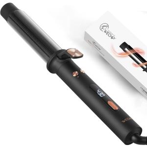 Automatic Rotating Curling Iron, 1 1/4 Inch Self Curling Wand with Extra Long 5.5 Tourmaline Ceramic Barrel, Fast Heating Ionic Hair Curler for Long Hair, Adjustable Hot Tools for Curls Waves (Black)