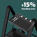 Taranta 4 Step Ladder,Aluminum Lightweight Folding 4 Step Stool with Anti-Slip Wide Pedal,330lbs Capacity Step Ladder for Household,Kitchen,Office - Black