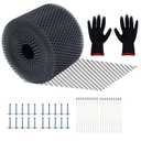 Gutter Guard 6 inchx100 Feet Roll with Fixed Cable and Self-Tapping Screws,Leaf Filter Gutter Protection Roll Aluminum Gutter Guards Mesh for Leaves, Twigs, Branches Black