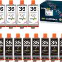 12 Pack PGI-35 CLI-36 Ink Replacements for Canon TR150 Ink Cartridge, Compatible for Canon 35 36 Ink Cartridge Work with TR150 iP110 iP100 Mini260 Mini320 Printer (8 Black, 4 Tri-Color)