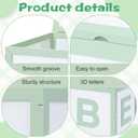 Novabright Wooden Baby Shower Box New Baby Crate Closet for Pregnancy New Parent Party Decorations with Letters Shower Gifts Basket Party Blocks Backdrop for Boys and Girls(Sage Green)