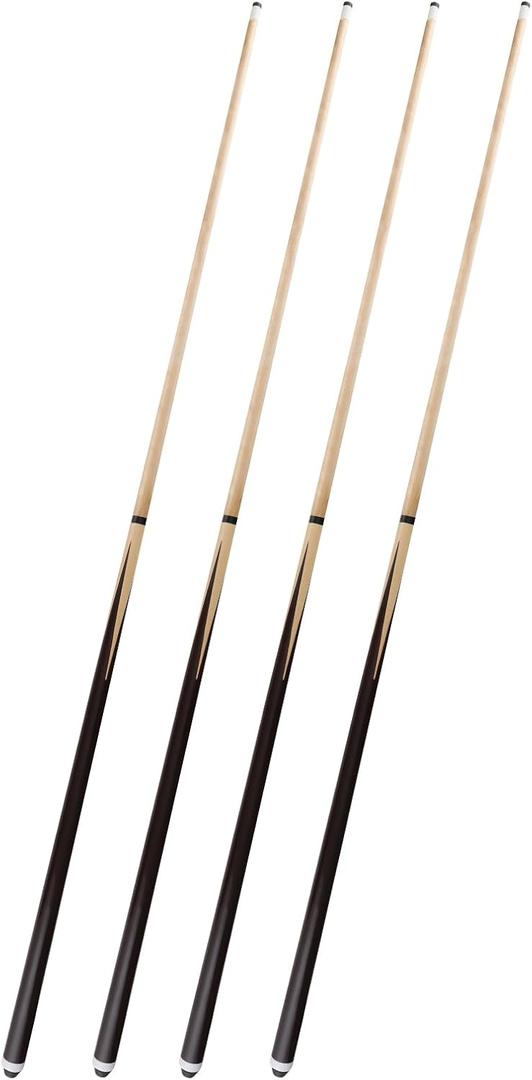 2-Piece Pool Cue Stick 36/42/48/58 Wooden Billiard Cues, Standard & Heavy Options, 13mm Tip, Set of 2 or 4 Beginner & Family Friendly