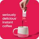 happy instant coffee, medium roast with notes of caramel and glee, 8 packets, single serve, use for hot or iced coffee, sustainably sourced (EXP 03/25/26)