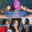 3 Pack Extra Large Swim Caps for Braids and Dreads Locs Long Hair Black Women Men Swimming Silicone Waterproof Pool