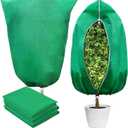VBWSL Plant Covers Freeze Protection, 4 Pack Frost Covers with Zipper Drawstring (31.5" x 47.3") Plant Protection Cover Bags for Outdoor Winter Frost Cold (Green) (31.5" W x 47.3" H(4 PCS), Green)