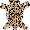 Brown Leopard Bath Mat for Bathroom, Funny Cheetah Print Cute Cartoon Bathroom Rugs Non Slip Animal Shaped Absorbent Bathtub Mat Plush Shower Door Mat Decor 39.3x25.5 Inch