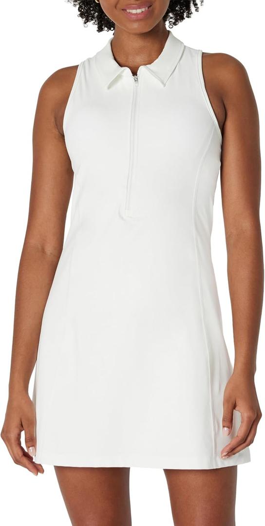 Women's Formflex Polo Tennis Dress with Built-in Shorts (X-Large, White)