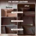 Leather Recoloring Balm - Scratch Repair & Color Restore Kit for Faded Leather, Leather Couch & Car Seats - 10OZ Leather Restorer Balm for Furniture, Auto Interior, Vinyl, Accessories (Medium Brown)