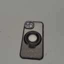 SMARTFOX Magnetic Kickstand Case for iPhone 13 with Glitter Lens Protector, Compatible with Magsafe, Luxury Bling Diamond Cover Glitter Rhinestone Phone Case Women (Black, for iPhone 13 6.1")