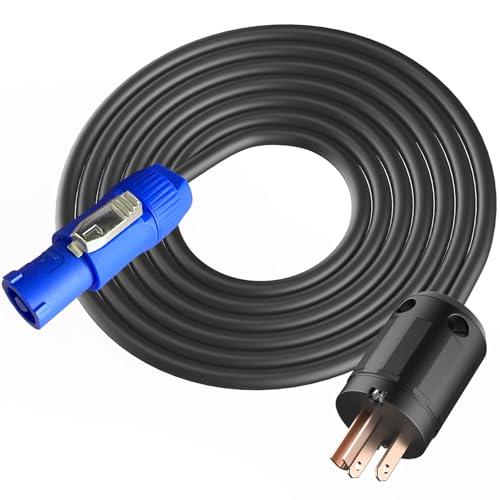 Islelite 12AWG PowerCON Cable - NEMA 5-15P to PowerCON AC Power Cord (15FT, 20A, 3 Pin, Male, Orange) for Outdoor LED Lights