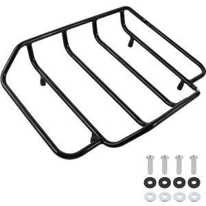 Black Air Wing Tour Pack Luggage Rack Trunk Top Rack Motorcycle Trunk Rail Rack Compatible for Harley Touring Street Glide Electra Glide Road Glide Road King Ultra Limited 1984-2024