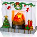 1: 12 Scale Mini House Furniture and Accessories Christmas Miniature Fireplace Mini Resin Fireplace for Mini House Christmas Decoration Xmas Gift