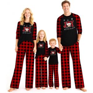 WangChao Christmas Pajamas Matching Sets Christmas Family Long Sleeve Pjs Sleepwear Festival Party Jammies Set  Men (X-Large, Joy)