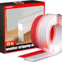 2 x Silicone Door Draft Stopper, Phixbear Transparent Weather Stripping Door Seal, Exterior Door Draft Stopper Heavy Duty Adhesive, Suitable for Windproof, Warmth and Sound Insulation Under Doors 2" x 39"