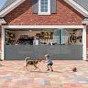 200'' Retractable Baby Gates Extra Wide, 42'' Extra Tall Retractable Dog Gate, 16 FT Grey Indoor/Outdoor Retractable Gate with Reinforcement Rods for Garage, Doorways, Stairs, Decks, Driveway, Patio
