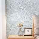 CiCiwind 197 in X 16 in Wallpaper Peel and Stick Wallpaper White and Blue Floral Contact Paper for Cabinets Removable Self Adhesive Wall Paper Vintage Bathroom Decoral Papel Tapiz para Pared