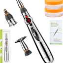 3-in-1 Massage Acupuncture Pen, Electronic Pain Relief Therapy, Meridian Energy Massager Pen Self Massage Tools Muscle Healing with Massaging Gel (Copper)