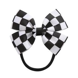 Fancheer Baby Girls Racing Checkered Flag Bow Headband Infant Toddler Birthday Party Hair Accessories