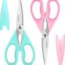 iBayam Kitchen Scissors - All Purpose Heavy Duty Meat Scissors, Poultry Shears, Dishwasher Safe, Stainless Steel, 2-Pack, Pastel Pink, Mint Blue