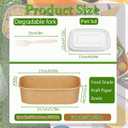 50 Pack 29Oz Disposable Meal Prep Containers With Lids and Forks-Disposable Kraft Paper Bowls-to go food containers-Microwavable and Freezer Safe Take Out Containers for Hot/Cold Food Prep and Salad