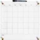 U Brands Acrylic Monthly Dry Erase Calendar White Board, Clear with Gold Finish Hardware, 16 x 16