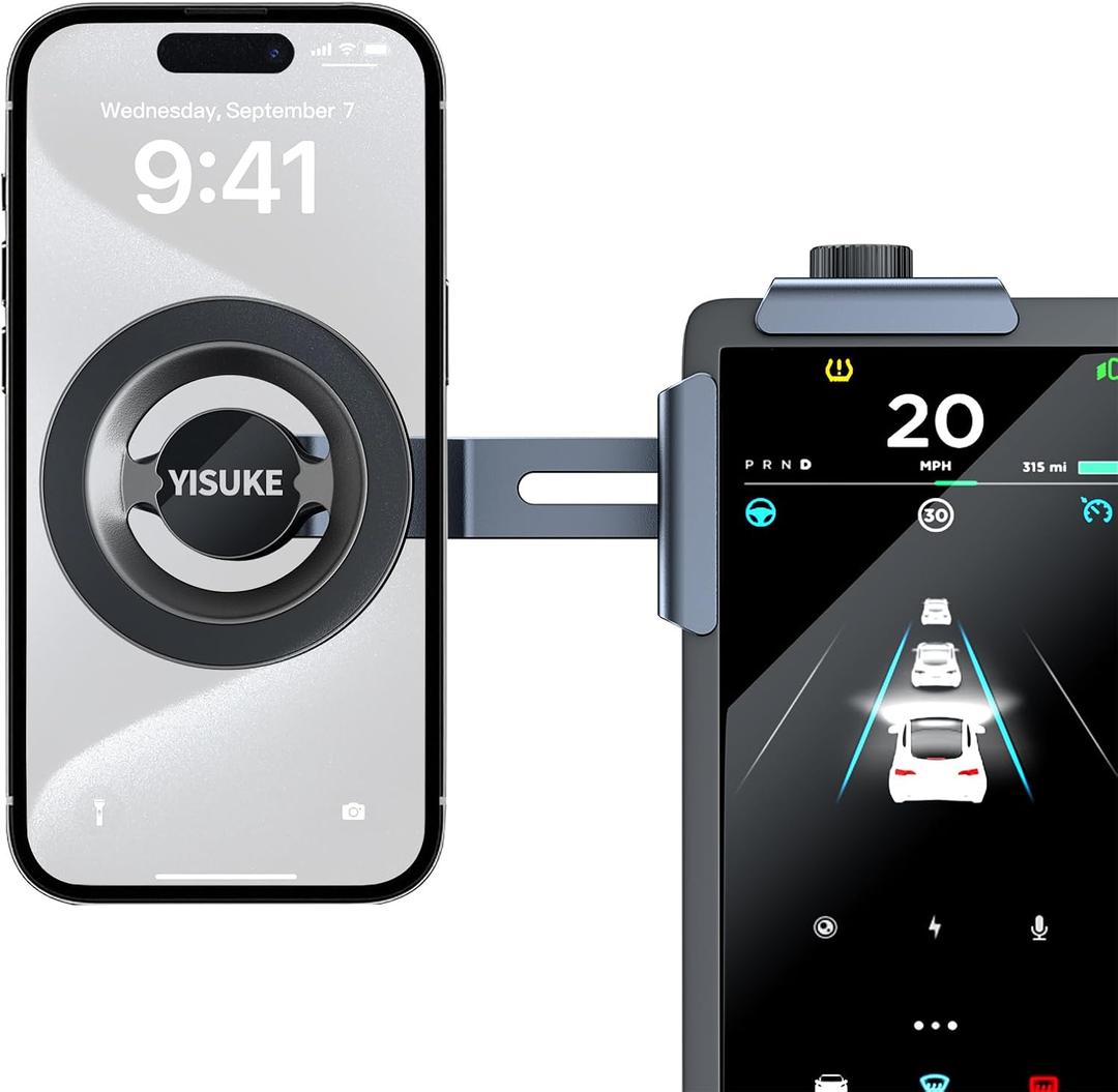 Magnetic Phone Mount Compatible with Tesla Model 3 Model Y, Car Holder 2025, Compatible with iPhone MagSafe 17/16/15/14/13/12 (Compatible with Tesla Screen Phone Mount)