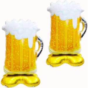 38.5 * 58.3inch Beer Balloons/Standing Beer Mug Balloons suitable for beer festivals Father's Day summer outdoor picnics birthday party decoration 2pcs