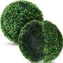 Hotop 2 Pcs 9 Inch Artificial Plant Topiary Ball 4 Layers Garden Spheres Boxwood Balls Artificial Topiaries Spheres Decorative Plants for Backyard, Balcony, Garden, Indoor Outdoor Decor(Green)